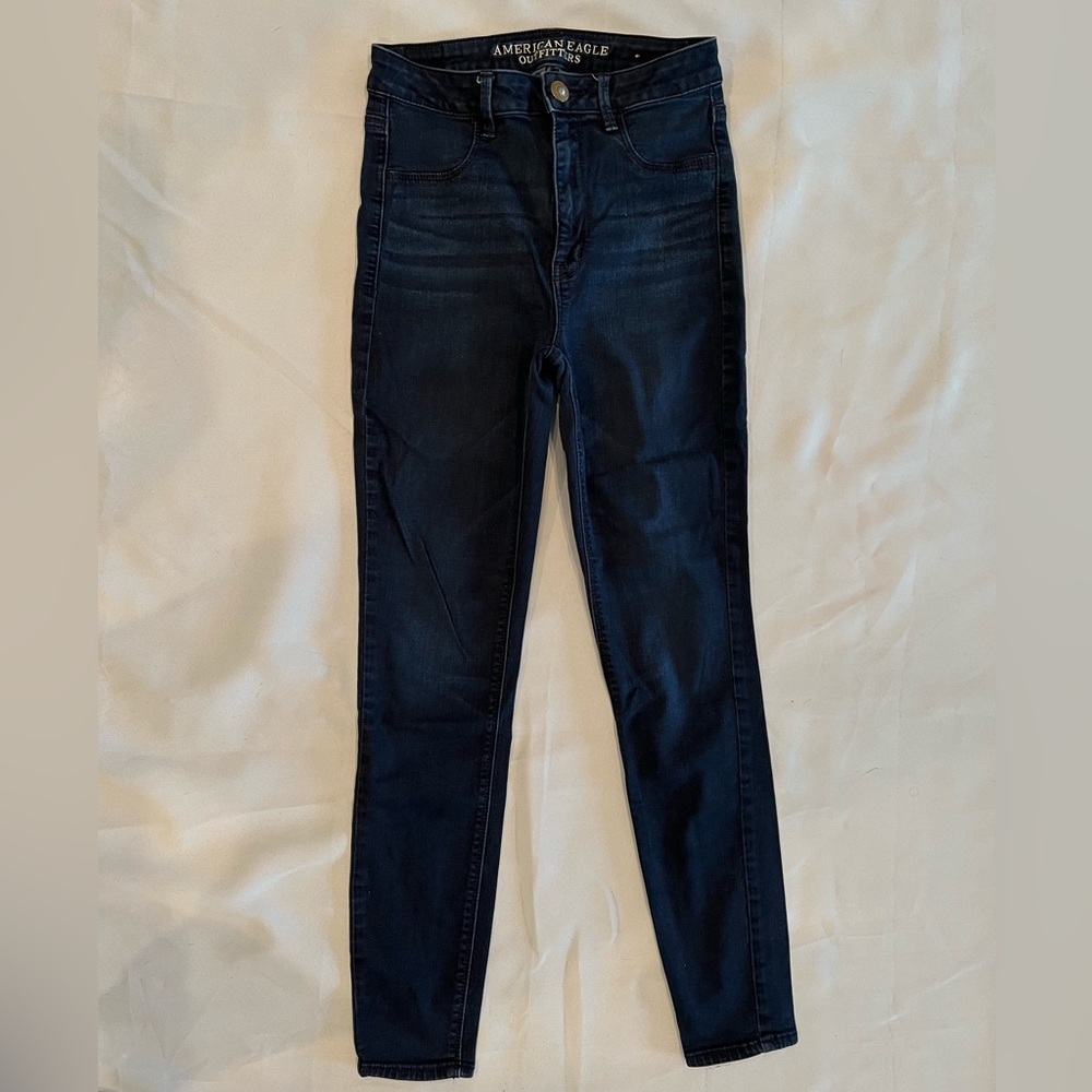 Dark wash Indigo AMERICAN EAGLE sky high jeggings jeans | SIZE 6